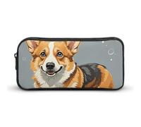 Corgi Pattern Corgi Pattern Pencil Case - Large Aesthetic Makeup Bag Multi-Purpose Pencil Pouch Cute Cosmetic Bag with Zipper Closure for Office, Home, Study & Travel