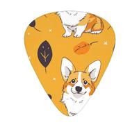 Corgi Pattern - Guitar Picks-12 Pack Includes Thin, Medium & Heavy Gauges, Best Gift for Guitar Lovers