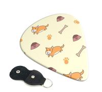 Corgi Pattern Guitar Picks 6-Pack - Pick Set (0.46mm / 0.71mm / 0.96mm) Suitable For Guitar And Ukulele Playing
