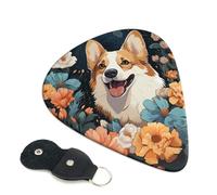 Corgi Pattern Guitar Plectrums, 6 Guitar Plectrums, Double Sided Printing, For Acoustic Guitar, Bass, Ukulele, Electric Guitar (0.46 Mm 0.71 Mm 0.96 Mm)