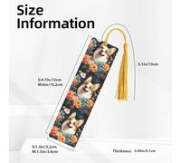 Corgi Pattern Metal Bookmarks with Tassel,Cool Book Markers for Reading Women, Men,Aluminum Hanging Ornament Fancy Handmade Craft Reading Accessories Gift for Book Lovers M
