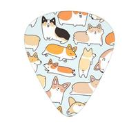 Corgi Pattern Print Guitar Picks,12 Pack Guitar Plectrums Thin, For Bass Electric Acoustic Guitars Ukulele