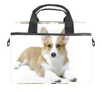 Corgi Pet Dog Laptop Case Bag Sleeve Portable Crossbody Messenger Briefcase w/Strap Handle, 13 14 inch