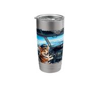 Corgi Pilot Dog Airplane Cockpit Flight Scene Stainless Steel Insulated Tumbler