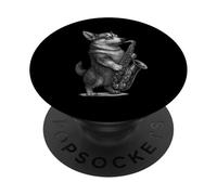 Corgi Playing Saxophone Jazz Music Dog Lover PopSockets Adhesive PopGrip