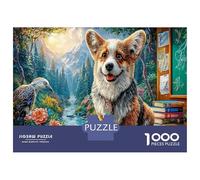 Corgi Premium 1000 Pieces Thick Cardboard Puzzle Forest Classroom Stream for Older Children 12+ Anxiety Relief Indoor Activity 38x26cm/1000pcs