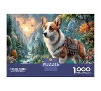 Corgi Premium 1000 Pieces Thick Cardboard Puzzle Mountain Valley Stream Kids 12+ Anxiety Relief Indoor Activity Idea 38x26cm/1000pcs