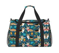 Corgi Print Everyday Use Travel Duffle Bag Large Capacity Travel Bag Stylish Functional Bag, Black, One Size