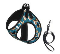 Corgi Print Reflective Pet Leash Vest For Small Dogs & Cats, Adjustable Outdoor Walking Hiking Vest