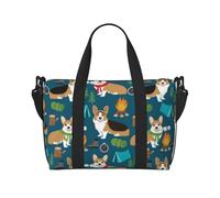 Corgi Printed Travel Duffel Bag for Women Men - Weekend Overnight Bags with Adjustable Shoulder Strap and Handle