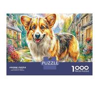 Corgi Puppy 1000 Piece Corgi Puppy Jigsaw Puzzles for Puzzles 1000 Pieces Jigsaw for Adults Challenging Game Puzzles for Adults Gifts 52x38cm/1000pcs