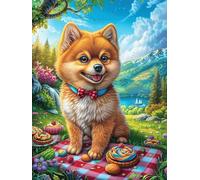 Corgi Puppy Having A Picnic 1000 Pcs Jigsaw Puzzles Science Fiction Magical Dream Puzzles for Adults Teens Brain Game Fun Family Game Team Building Stress Reducing Autumn Thick Cardboard 1000 PCS