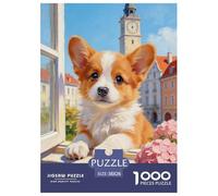 Corgi Puppy Jigsaw Puzzles for Adults Kids Animal Puzzles 1000 Pieces Impossible Puzzle for Adults Gifts 38x26cm/1000pcs