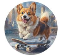 Corgi Puzzle 1000 Piece Jigsaw Round Jigsaws Adults Kids Puzzles Brainteasing Impossible Challenging Puzzling Fun 1000pcs (67.5x67.5cm)