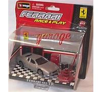 Corgi Race and play silver ferrari 512 TR garage scene set 1.43 scale diecast model, BURAGO21047-423