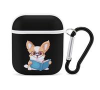 Corgi Reading Book Earphone Case Cover Compatible with AirPods 1&2 Shockproof Bluetooth Headset Case White-style