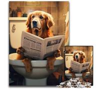Corgi Reading Newspaper 1000 Piece Jigsaw Difficult Puzzles for Adults Educational Activity for Cognitive Skills Cognitive Skill Improvement 50x75CM/19.68x29.52inch