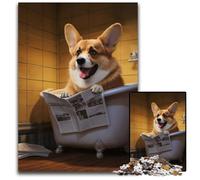 Corgi Reading Newspaper 1000 Piece Jigsaw Jigsaw Puzzles Relaxing Entertainment, Home Decor 26X38CM/10.23x14.96inch