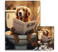 Corgi Reading Newspaper 1000 Pieces Puzzles for Adults Challenging Puzzles Interactive Family Game, Brain Challenge, Educational Toy 26X38CM/10.23x14.96inch