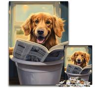 Corgi Reading Newspaper Jigsaw Puzzles for Adults, 1000 Piece Difficult Puzzles for Adults Brain Challenge Game for Teenagers & Family Interaction 26X38CM/10.23x14.96inch