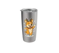 Corgi Reindeer Christmas Stainless Steel Insulated Tumbler