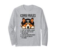 Corgi Rules Funny Dog Owner Pet Lover Cute Welsh Pup Love Long Sleeve T-Shirt