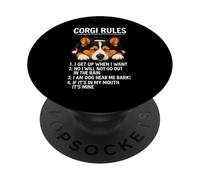 Corgi Rules Funny Dog Owner Pet Lover Cute Welsh Pup Love PopSockets Adhesive PopGrip