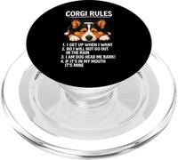 Corgi Rules Funny Dog Owner Pet Lover Cute Welsh Pup Love PopSockets PopGrip for MagSafe