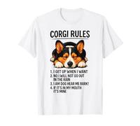 Corgi Rules Funny Dog Owner Pet Lover Cute Welsh Pup Love T-Shirt