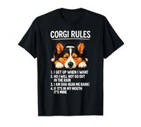 Corgi Rules Funny Dog Owner Pet Lover Cute Welsh Pup Love T-Shirt