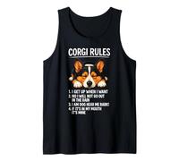 Corgi Rules Funny Dog Owner Pet Lover Cute Welsh Pup Love Tank Top