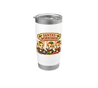 Corgi Santa's Workshop Making Toys Presents North Pole Xmas Stainless Steel Insulated Tumbler