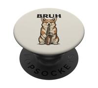 Corgi Saxophone “BRUH” Meme Funny Dog Jazz Music PopSockets Adhesive PopGrip
