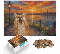 Corgi Screaming in Edvard Munch's The Scream Jigsaw Puzzle, 1000 Piece