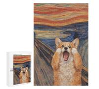 Corgi Screaming in Edvard Munch's The Scream: Winter Activity Gift, 1000 PCS Jigsaw Puzzle for Adults - for A Rewarding Weekend Challenge