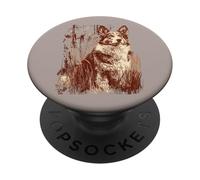 Corgi Shepherd Mix Dog Design in Rustic Autumn Field PopSockets Adhesive PopGrip