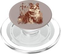 Corgi Shepherd Mix Dog Design in Rustic Autumn Field PopSockets PopGrip for MagSafe