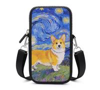 Corgi Starry Night Cell Phone Bag with Detachable Strap, Aesthetic Mini Sling Bag Small Crossbody Bag for Phone