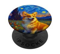 Corgi Starry Night PopSockets Adhesive PopGrip