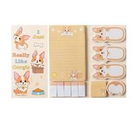 Corgi Sticky Notes Set 440 Sheets Adhesive Memo Pads with 7 Styles Cute Dog Stationery Set Supplies for Office School Book Annotation Funny Gifts for Students Teachers Women