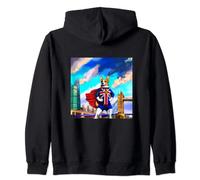 Corgi Superhero America UK Justice Hero Crusader Comic Dog Zip Hoodie