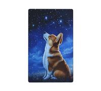 Corgi Under A Starry Night Single Toggle Blank Wall Plate Light Switch Cover Decorative 1 Gang for Kitchen Room Bathroom Size 11.4x7cm