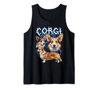 Corgi Vintage 90s Heavy Metal Style Dog Lover 80s Corgi Tank Top