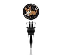 Corgi Who Loves Music Wine Stoppers Reusable Wine Bottle Stopper Decorative Champagne Stoppers Silicone Beverage Bottle Sealer Keep Fresh, Leakproof Wines Saver for Bar Party Decor