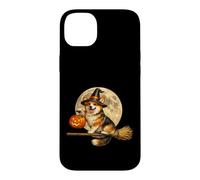 Corgi Witch Hat Jack O Lantern Pumpkin Full Moon Broomstick Case for iPhone 14 Plus