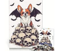 Corgi with Bat Wings Jigsaw Puzzles for Adults1000 Pieces Focus Boost, Bright Print, Family Fun, Wall Accent (38x52cm)