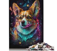 Corgi with Glasses 1000 Piece Jigsaw Puzzles for Adults Fit Together Perfectly Mind Puzzles for Children 1000pcs (75x50cm)