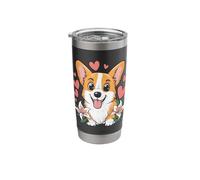 Corgi with Lilies and Hearts Stainless Steel Insulated Tumbler