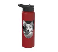 Corgi with RGB Collar Ruth Bader Ginsburg Stainless Steel Insulated Water Bottle