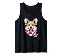 Corgi with Scarf Happy Cute Dog Art Tank Top